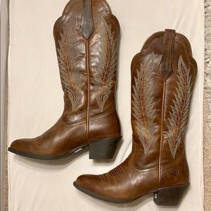 Blue Feather Cowboy Western Boot - Women